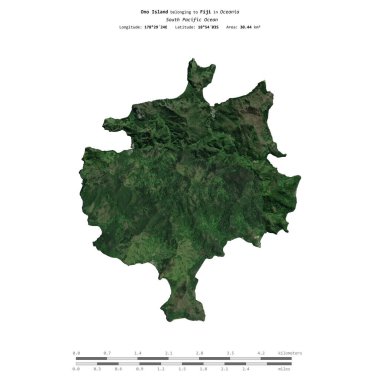 Fiji 'ye ait Güney Pasifik Okyanusu' ndaki Ono Adası, 22 Temmuz 2023 'te çekilmiş bir uydu görüntüsüyle izole edilmiştir.