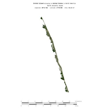Amerika Birleşik Devletleri 'ne ait Kuzey Atlantik Okyanusu' ndaki Orkide Adası 28 Ocak 2021 'de çekilmiş bir uydu görüntüsüyle izole edilmiştir.