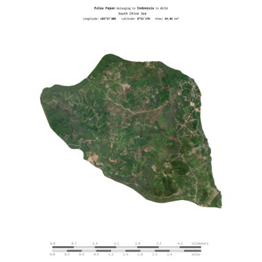 Endonezya 'ya ait Güney Çin Denizi' nde bulunan Pulau Papan, 27 Ekim 2021 'de çekilmiş bir uydu görüntüsüyle izole edildi.