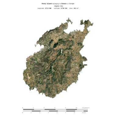 Yunanistan 'a ait Ege Denizi' ndeki Paros Adası, 6 Şubat 2024 'te çekilmiş bir uydu görüntüsüyle izole edilmiştir.