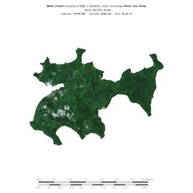 Güney Pasifik Okyanusu 'ndaki Qamea Adası, Fiji' ye ait, 12 Nisan 2024 'te çekilmiş bir uydu görüntüsüyle izole edilmiştir.