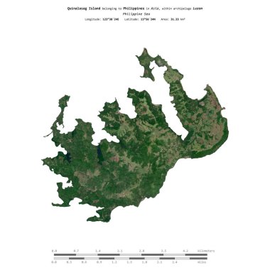 Filipinler Denizi 'ndeki Quinalasag Adası, 6 Ekim 2023' te çekilmiş bir uydu görüntüsüyle izole edilmiştir.