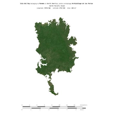 Panama 'ya ait Kuzey Pasifik Okyanusu' ndaki Isla del Rey adası, 18 Şubat 2023 'te çekilmiş bir uydu görüntüsüyle izole edilmiştir.
