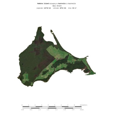 Avustralya 'ya ait Bass Boğazı' ndaki Robbins Adası 7 Mayıs 2023 'te çekilmiş uydu görüntüsüyle izole edilmiştir.