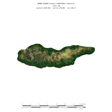 Avustralya 'ya ait Mercan Denizi' ndeki Saibai Adası, 29 Ocak 2024 'te çekilmiş bir uydu görüntüsüyle izole edilmiştir.