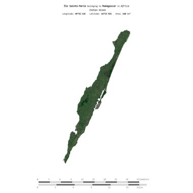 Madagaskar 'a ait Hint Okyanusu' ndaki Ile Sainte-Marie 12 Nisan 2023 'te çekilmiş bir uydu görüntüsüyle izole edilmiştir.