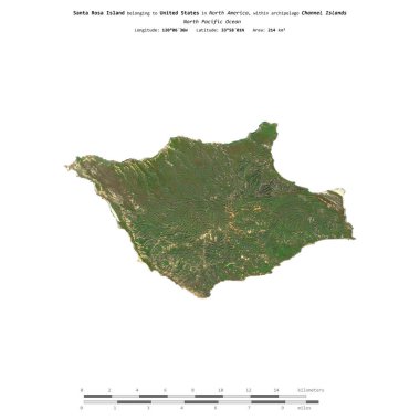 Amerika Birleşik Devletleri 'ne ait olan Kuzey Pasifik Okyanusu' ndaki Santa Rosa Adası, 2 Mart 2023 'te çekilmiş bir uydu görüntüsüyle izole edilmiştir.