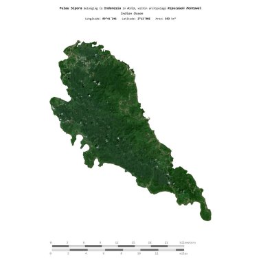 Endonezya 'ya ait Hint Okyanusu' ndaki Pulau Sipora, 13 Temmuz 2019 'da çekilmiş bir uydu görüntüsüyle izole edilmiştir.
