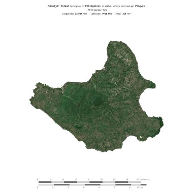 Filipinler Denizi 'ndeki Siquijor Adası, 9 Şubat 2018' de çekilmiş bir uydu görüntüsüyle izole edilmiştir.