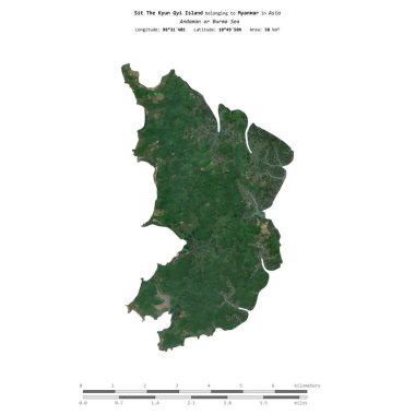 Myanmar 'a ait Andaman veya Burma Denizi' ndeki Kyun Gyi Adası 'nda 30 Aralık 2023' te çekilmiş bir uydu görüntüsüyle izole bir şekilde oturuyoruz.
