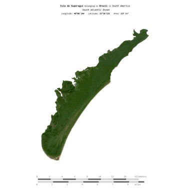 Brezilya 'ya ait Güney Atlantik Okyanusu' ndaki Superagui Adası 13 Temmuz 2023 'te çekilmiş uydu görüntüsüyle izole edilmiştir.