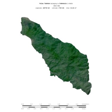 Endonezya 'ya ait Java Denizi' ndeki Pulau Tabuhan, 26 Temmuz 2021 'de çekilmiş bir uydu görüntüsüyle izole edildi.