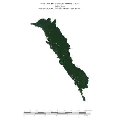 Endonezya 'ya ait Hint Okyanusu' ndaki Pulau Tanah Masa, 25 Haziran 2020 'de çekilmiş bir uydu görüntüsüyle izole edildi.