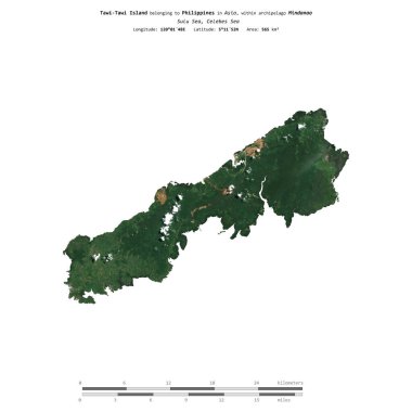 Filipinlere ait Sulu Denizi 'ndeki Tawi-Tawi Adası, 26 Aralık 2018' de çekilen uydu görüntüsüyle izole edilmiştir.