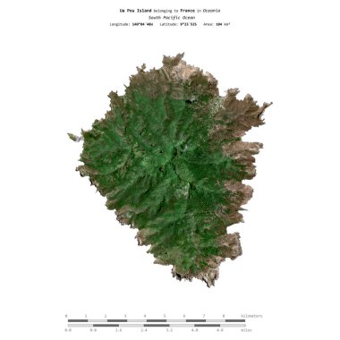 Güney Pasifik Okyanusu 'ndaki Ua Pou Adası, 26 Eylül 2017' de çekilmiş bir uydu görüntüsüyle izole edilmiştir.