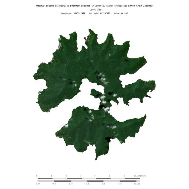 Solomon Adaları 'na ait Mercan Denizi' ndeki Utupua Adası, 20 Nisan 2024 'te çekilmiş bir uydu görüntüsüyle izole edilmiştir.