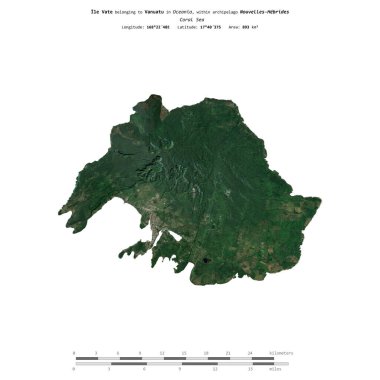 Vanuatu 'ya ait Mercan Denizi' ndeki Ile Vate, 27 Haziran 2023 'te çekilmiş bir uydu görüntüsüyle izole edildi.