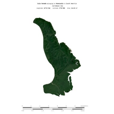 Venezuela 'ya ait Karayip Denizi' ndeki Venado Adası 26 Şubat 2019 'da çekilmiş bir uydu görüntüsüyle izole edilmiştir.