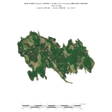 Riga Körfezi 'ndeki Worms Adası, Estonya' ya ait, 11 Haziran 2023 'te çekilmiş bir uydu görüntüsüyle izole edilmiştir.