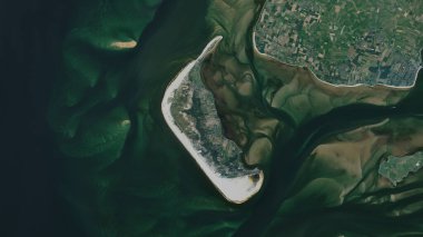 Kuzey Denizi 'ndeki Amrum Adası' nda 9 Eylül 2023 'te çekilmiş bir uydu görüntüsü.