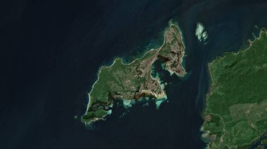 Sulu Denizi 'ndeki Balambangan Adası 17 Kasım 2018' de çekilmiş bir uydu görüntüsü.