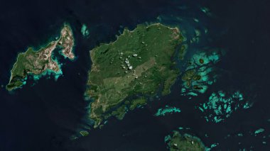 Pulau Banggi in the Sulu Sea on a satellite image taken in June 4, 2020 clipart