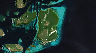 Bugsuk Island in the Sulu Sea on a satellite image taken in April 9, 2024 clipart