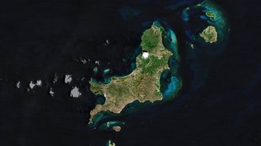 Karayip Denizi 'ndeki Carriacou Adası 22 Nisan 2024' te çekilmiş bir uydu görüntüsü.
