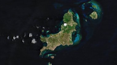 Carriacou Island in the Caribbean Sea on a satellite image taken in April 22, 2024 clipart