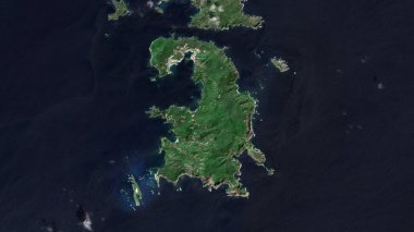 Chichijima in the Philippine Sea on a satellite image taken in April 20, 2024 clipart