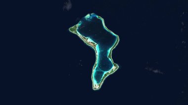 Hint Okyanusu 'ndaki Diego Garcia Adası 12 Mayıs 2019' da çekilmiş bir uydu görüntüsü.