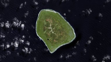 Enuamanu Island in the South Pacific Ocean on a satellite image taken in August 24, 2023 clipart