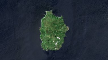 Isla de Flores in the North Atlantic Ocean on a satellite image taken in June 14, 2024 clipart