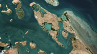 Kızıl Deniz 'deki Halib Adası 10 Ocak 2023' te çekilmiş bir uydu görüntüsü.