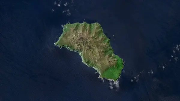 stock image Gough Island in the South Atlantic Ocean on a satellite image taken in November 24, 2020