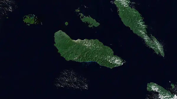 stock image Guadalcanal Island in the Solomon Sea on a satellite image taken in November 21, 2022