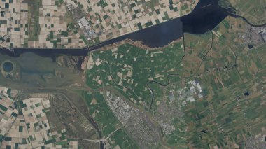 Kuzey Denizi 'ndeki Kampereiland Adası 17 Nisan 2022' de çekilmiş bir uydu görüntüsü.