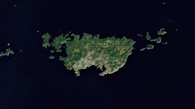 Lagosta Island in the Adriatic Sea on a satellite image taken in September 1, 2023 clipart