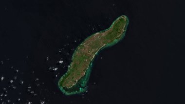 Pulau Masela in the Banda Sea on a satellite image taken in August 20, 2020 clipart