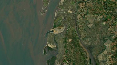 Matarbari Island in the Bay of Bengal on a satellite image taken in March 29, 2020 clipart