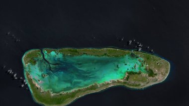 Middle Island in the Indian Ocean on a satellite image taken in June 30, 2021 clipart