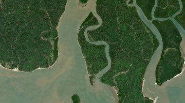 Bengal Körfezi 'ndeki Mousuni Adası. 21 Ekim 2023' te çekilmiş bir uydu görüntüsü.