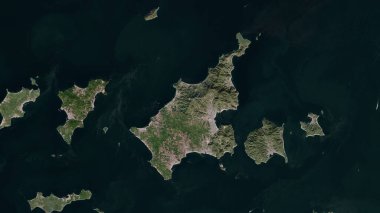 Nakajima in the Seto Naikai or Inland Sea on a satellite image taken in July 27, 2021 clipart