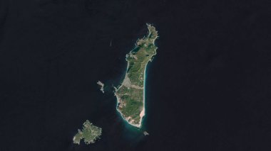 Niijima in the Philippine Sea on a satellite image taken in May 2, 2023 clipart