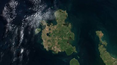 Nossi-Be Island in the Mozambique Channel on a satellite image taken in July 9, 2023 clipart