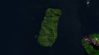 Paama Island in the Coral Sea on a satellite image taken in July 18, 2019 clipart