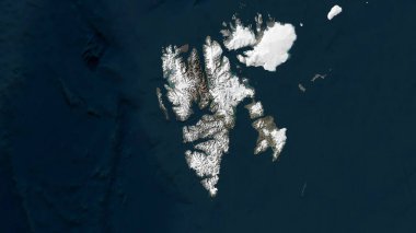 Barents Denizi 'ndeki Spitsbergen Adası 3 Eylül 2022' de çekilmiş bir uydu görüntüsü.
