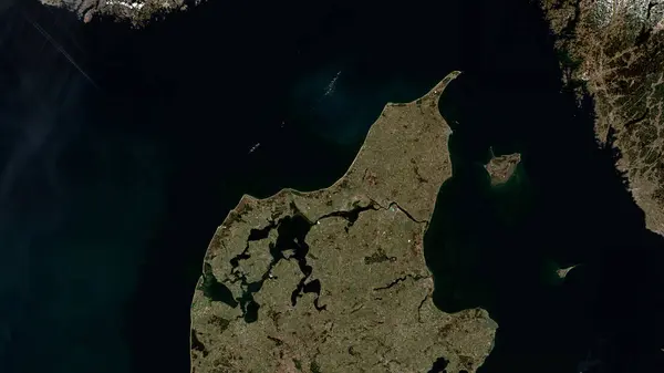 stock image North Jutlandic Island in the Kattegat on a satellite image taken in April 16, 2020