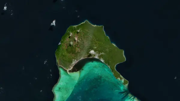 stock image Panaeati Island in the Solomon Sea on a satellite image taken in June 12, 2019