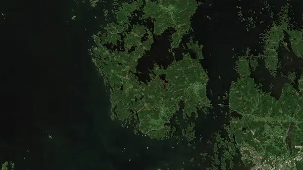 stock image Raippaluoto Island in the Gulf of Bothnia on a satellite image taken in June 15, 2021